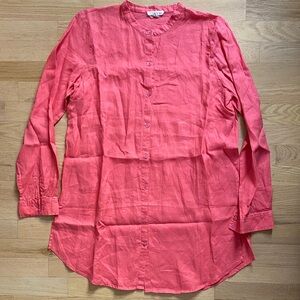 Eileen Fisher Coral Linen Shirt